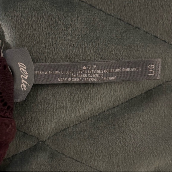 Aerie Burgundy Lace Racerback Bralette, Size Large - Picture 8 of 8